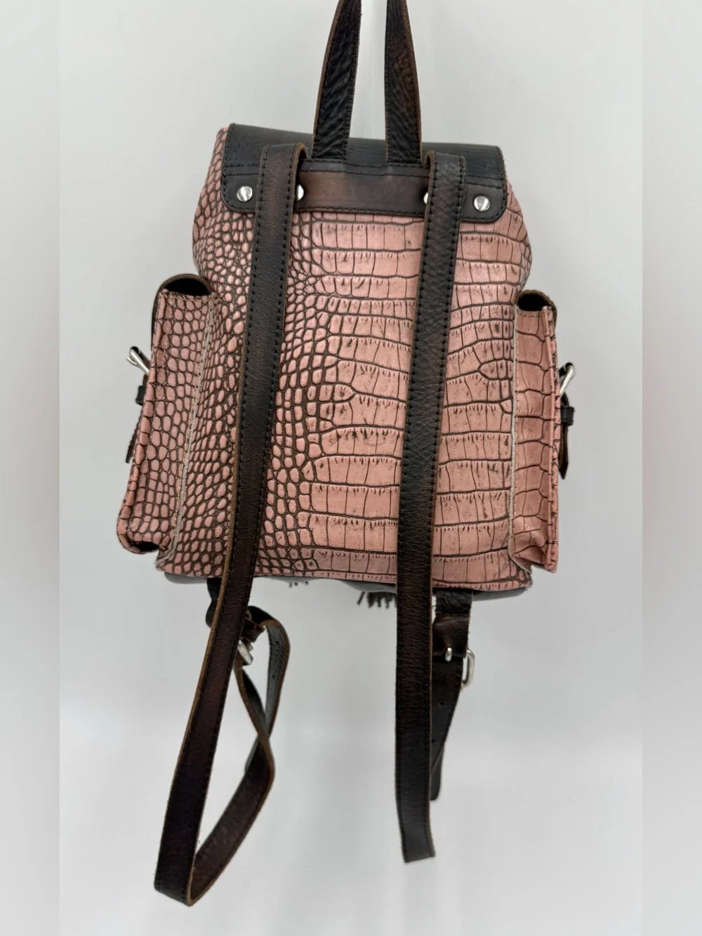 Freebird Pink Croco Brett Backpack